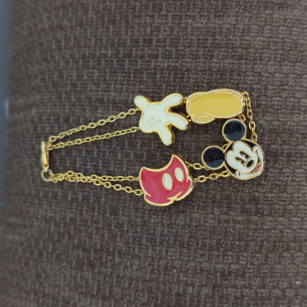 Disney Mickey Mouse Sliding Charm Enameled Bracelet - Picture 2 of 4